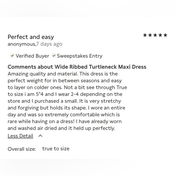 Banana Republic Turtleneck Dress Maxi Black Wide Ribbed Large NWT - Picture 5 of 5